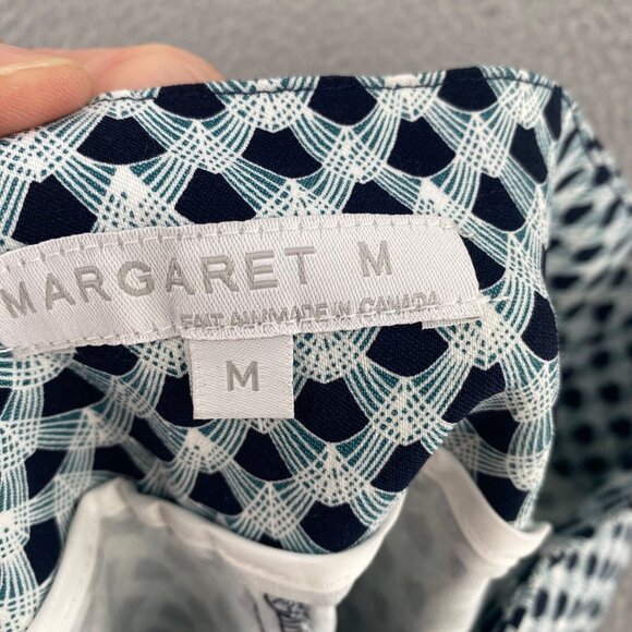 Margaret M Skirt Women Medium Navy Geometric Straight Knee Length Pull On Career - Picture 6 of 11